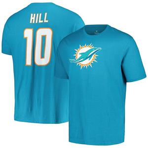 Футболка с именем и номером игрока Miami Dolphins Tyreek Hill Aqua Unbranded