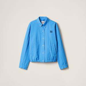 Блузон из поплина MIU MIU, голубовато-синий