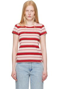 Футболка с полосками в стиле слэб Rag & Bone, цвет pnkmt