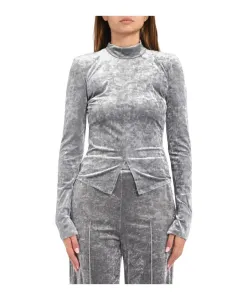 Блузка с высоким воротником Patrizia Pepe, серый