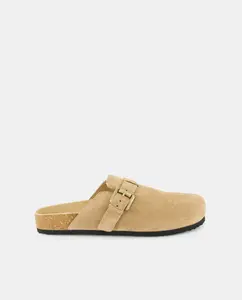 Женский сабо из замши верблюжьего цвета Green Coast, песочный