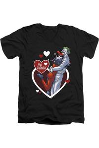 Футболка Batman My Puddin с коротким рукавом и V-образным вырезом для взрослых из премиального хлопка Gildan, черный