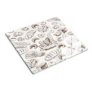 Стеклянная тарелка 60х52 см. Хлеб TULUP, бежевый