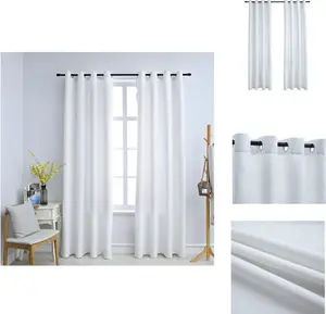 Плотные шторы с металлическими люверсами, 2 шт., серо-белые, 140 x 175 см - Шторы и портьеры vidaXL