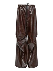 MM6 Maison Margiela брюки с драпировкой, коричневый
