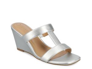 Сандалии Journee Clodie Wedge Sandal, серебристый металлик