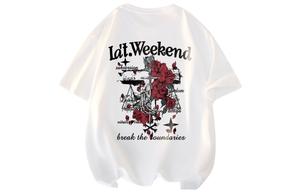 Футболка унисекс LA'T.WEEKEND, розово-красная