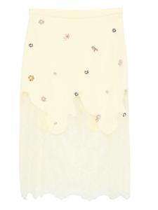 Юбка миди из креп-кади Costarellos, желтый