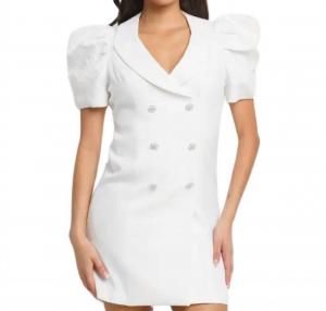 Платье с короткими рукавами-фонариками в цвете Off White THE SANG