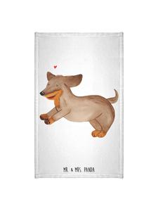 Mr. & Mrs. Panda Белое полотенце для таксы без надписи