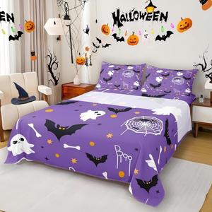Erosebridal Готический комплект постельного белья Bats Halloween с паутиной и привидениями, милый декор для детей, Multi 03