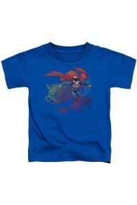 Футболка с принтом "Супермен" и надписью "Supes" для детей Gildan, синий