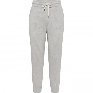 Кашемировые спортивные брюки Brunello Cucinelli, светло-серый