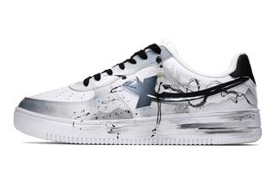 XTEP Кроссовки Air Force One с низким верхом, амортизирующие, противоскользящие, износостойкие, для скейтбординга, унисекс, белые, черные, серые