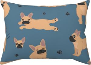 Pevtufa Чехол на подушку с принтом "Французский бульдог на йоге" с застежкой конвертом French Bulldog Yoga