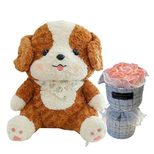 Милые плюшевые куклы щенков бордер-колли высотой 30cm/45cm/75cm Bitter purchase, коричневый/розовый