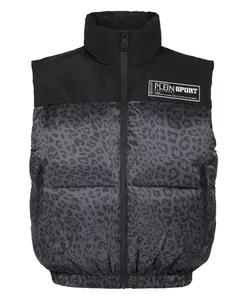 Утепленный жилет с леопардовым принтом Plein Sport, мультиколор