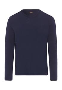 Мужская меланжевая рубашка для сна с V-образным вырезом HANRO, цвет Deep Navy