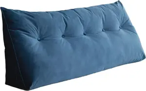 Подушка для спины треугольной формы / Подушка для отдыха в форме треугольного клина / Подушка для кровати и спины / Подушка для шеи / Гибкая / 140 / Темно-синий Visby