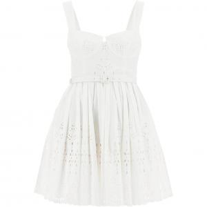 Платье мини с вышивкой Self-portrait, белый