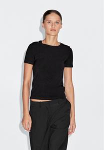 Футболка Massimo Dutti SHORT SLEEVE WITH BUTTONED SHOULDERS, Black