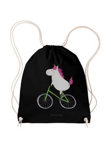 Mr. & Mrs. Panda Черная сумка-шоппер с изображением единорога и велосипедиста, без надписи