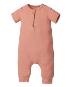 Комбинезон Henley из вискозы из бамбука в рубчик для маленьких мальчиков Earth Baby Outfitters, коричневый