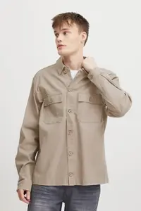 Куртка-рубашка из смесовой ткани "BLEND BHOvershirt", без капюшона, цвет Crockery