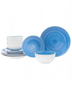 Набор посуды Spiral из 12 предметов, на 4 персоны Godinger, синий