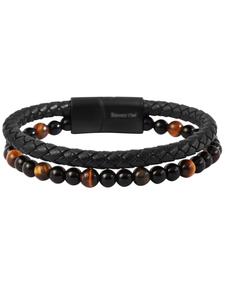 Adeliás Мужской браслет из нержавеющей стали, 21 см, черный