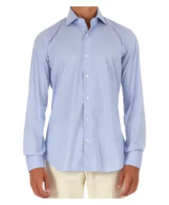 Конечно это сшитая на заказ хлопковая рубашка Barba, синий