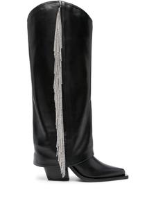 Le Silla Jewel 110mm leather boots, черный