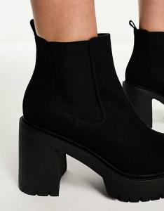 Черные ботинки челси на массивном каблуке ASOS DESIGN Elma