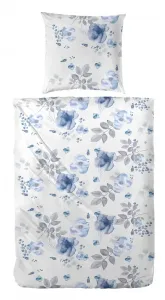 Фланелевое постельное белье 135x200 с цветочным рисунком, синего и серого цветов 172149-083 Westminster