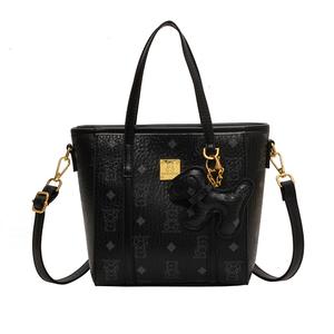 Кроссбоди PU женская черная/коричневая/розовая/экрю NOMK, розовый счастливый мишка