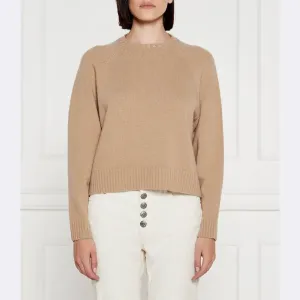 Шерстяной свитер прямого кроя в клетку Max Mara, коричневый