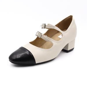 Туфли Мэри Джейн на массивном каблуке 6 см, женские Varib, White