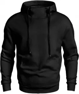Толстовка с капюшоном для мужчин, флисовая подкладка, свободный крой, с карманом
