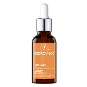 Антиоксидантная сыворотка с витамином С 9% для пигментации лица, 30 мл Uzdrovisco Pre-Age