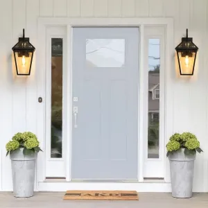 Комплект из 2 современных водонепроницаемых уличных настенных светильников Streamdale Furniture, черный