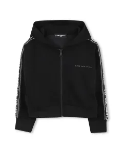 Детский свитер черного цвета с длинными рукавами Karl Lagerfeld Kids