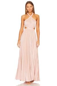 Платье BCBGMAXAZRIA Metallic Evening Gown, цвет Bare Pink