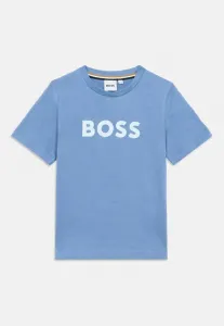 Детская/Подростковая футболка с короткими рукавами, унисекс, с принтом. Boss Kidswear, Bleu