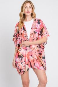 Накидка с цветочным принтом TRUEDAMES, черный