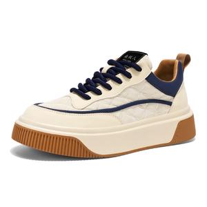 NANJIREN Антискользящие износостойкие низкие скейтерские кроссовки мужские - бежево-голубые, цвет Beige Blue