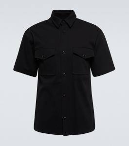 Рубашка с короткими рукавами из хлопковой смеси Nanushka, Ink