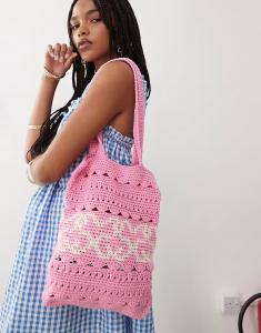 COLLUSION Вязаная крючком сумка розового цвета