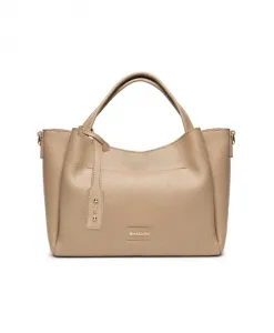 Кожаная сумка-хобо на молнии Nerogiardini, бежевый