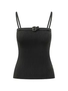 Топ с пряжкой Courreges, черный