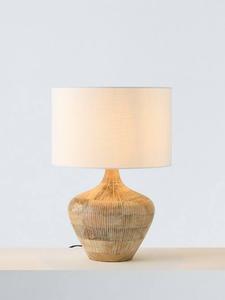 Ручная лампа Manaia из мангового дерева с резьбой John Lewis, White Wash